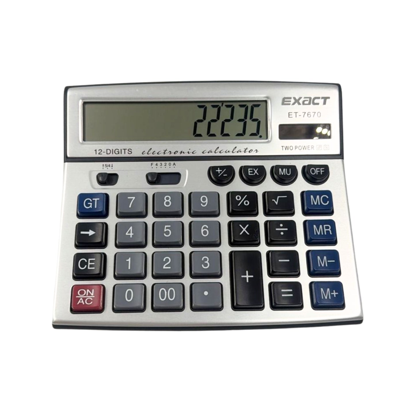 HFY-10871 CALCULADORA 12 DIGITOS DIPLAY GRANDE 19x17 CM CON 1 PZ O CAJA CON 60 PZS