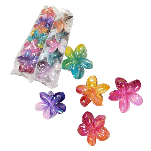 HFY-14384 PINZAS PARA CABELLO EN FORMA FLOR CON 12 PZS O CAJA CON 50 PQTS
