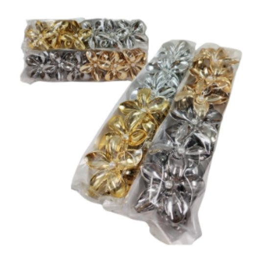 HFY-14385 PINZAS PARA CABELLO EN FORMA FLOR CON 12 PZS O CAJA CON 50 PQTS