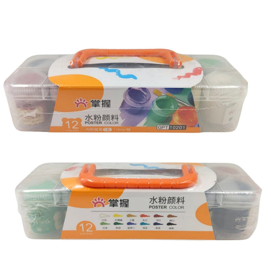 HFY-12715 ACUARELA 12 COLORES 15 ML CON 1 PQ O CAJA CON 48 PQTS
