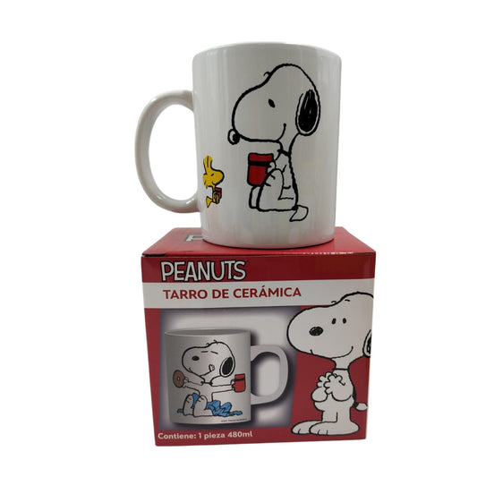 1729-60 TARRO DE CERAMICA DE SNOOPY CON CAJA DE REGALO CON 1 PZ O CAJA CON 36 PZS