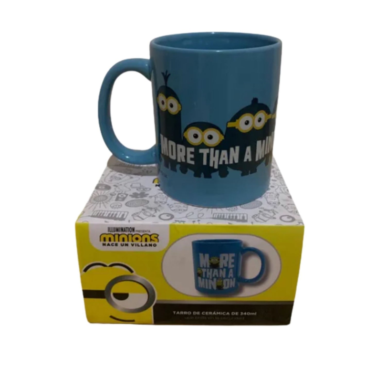 1738-265 TARRO DE CERAMICA MINIONS THE RISING OF GRU QUE BRILLA EN LA OBSCURIDD CON 1 PZ O CAJA CON 24 PZS