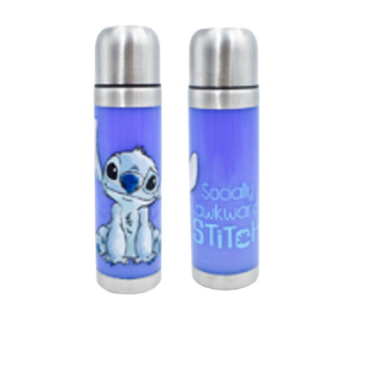 2415-3633 TERMO ACERO INOXIDABLE STITCH 500 ML CON 1 PZ O CAJA CON 12 PZS