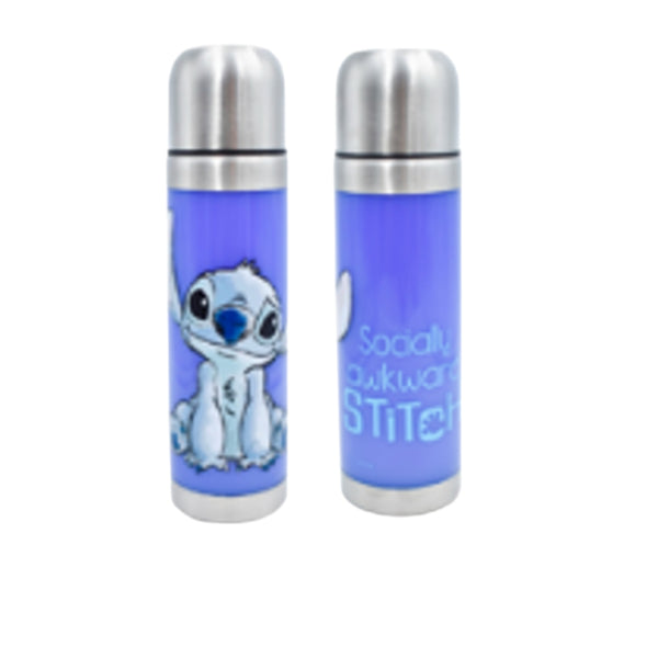 2415-3633 TERMO ACERO INOXIDABLE STITCH 500 ML CON 1 PZ O CAJA CON 12 PZS