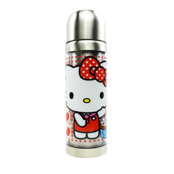 2415-3635 TERMO ACERO INOXIDABLE KITTY 500 ML CON 1 PZ O CAJA CON 12 PZS