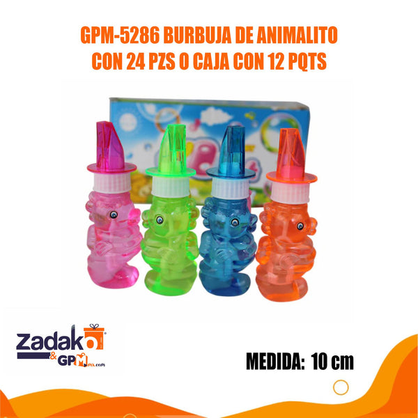GPM-5286 BURBUJA DE ANIMALITO CON 24 PZS O CAJA CON 12 PQTS