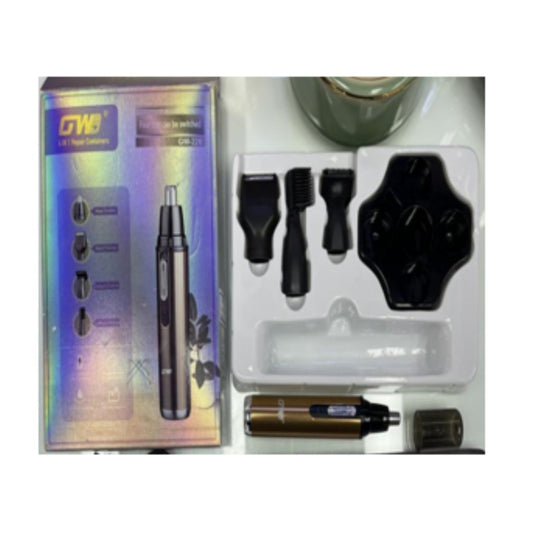ZE-2181 MAQUINA RASURADORA RECORTADORA INALAMBRICA GWD CON 4 CABEZALES INTERCAMBIABLES PARA NARIZ, CEJAS Y VELLO FACIAL  GW-228 O CAJA CON 100 PZS