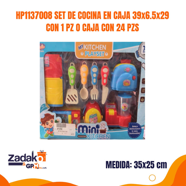 HP1137008 SET DE COCINA EN CAJA 39x6.5x29 CM CON 1 PZ O CAJA CON 24 PZS