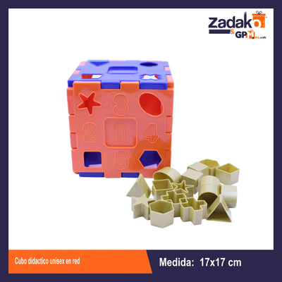TM0004 CUBO DIDACTICO UNISEX EN RED CON 24 PZS