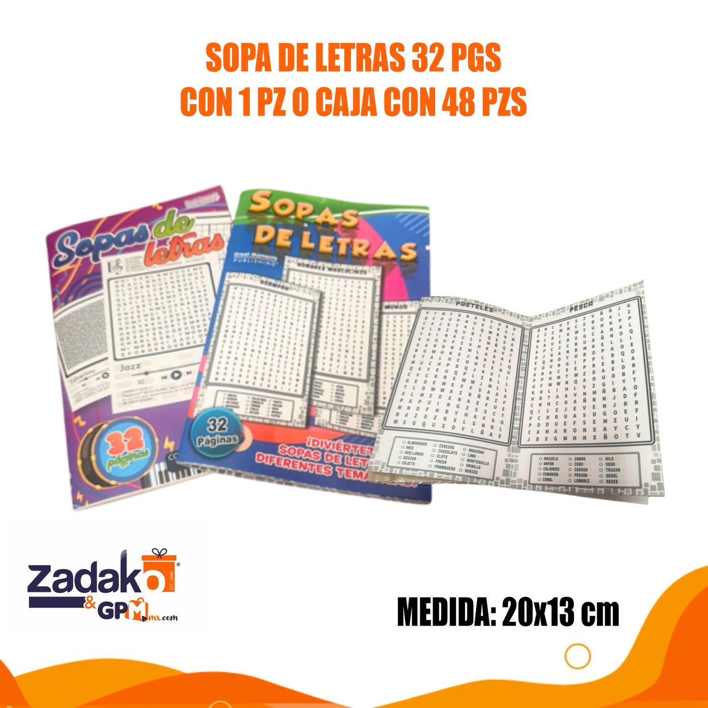 N-GPM-7251  SOPA DE LETRAS 32 PGS CON 1 PZ O CAJA CON 48 PZS