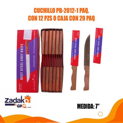 CUCHILLO PB-2012-1 PAQ. CON 12 PZS O CAJA CON 20 PAQ