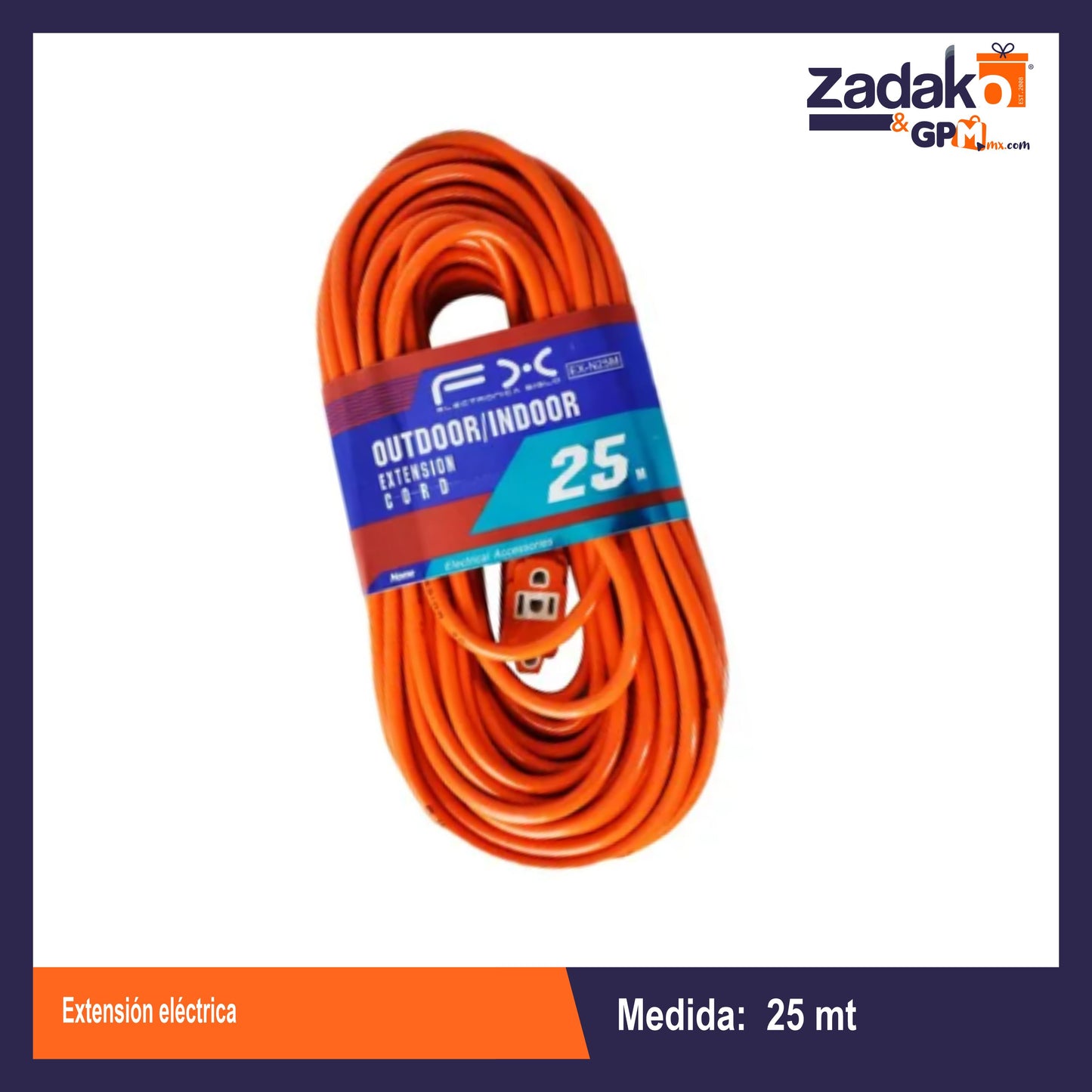 ZF-2334 EXTENSION ELECTRICA DE 25 M CON 1 PZ O CAJA CON 20 PZS