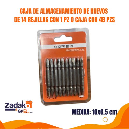 GPM-8684 JGO PUNTAS DESTORNILLADOR 65 MM  MAGNÉTICAS 13 X 9 X 15 CM CON 1 PZ O CAJA CON 200 PZS