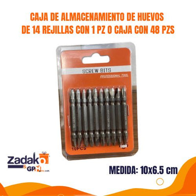 GPM-8684 JGO PUNTAS DESTORNILLADOR 65 MM  MAGNÉTICAS 13 X 9 X 15 CM CON 1 PZ O CAJA CON 200 PZS