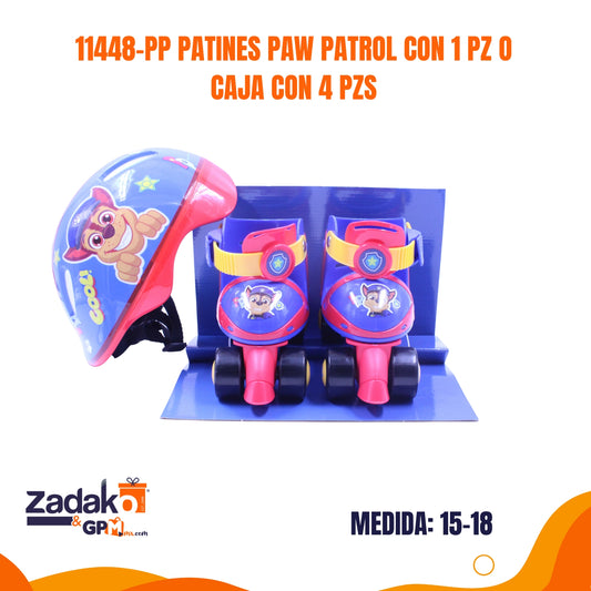 11448-PP PATINES PAW PATROL CON 1 PZ O CAJA CON 4 PZS