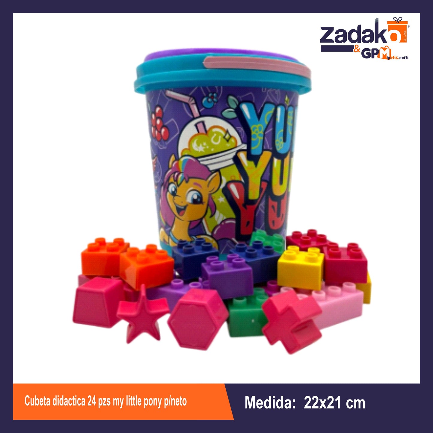 T378787 CUBETA DIDACTICA 24 PZS MY LITTLE PONY P/NETO CON 1 PZ O CAJA CON 15 PZS