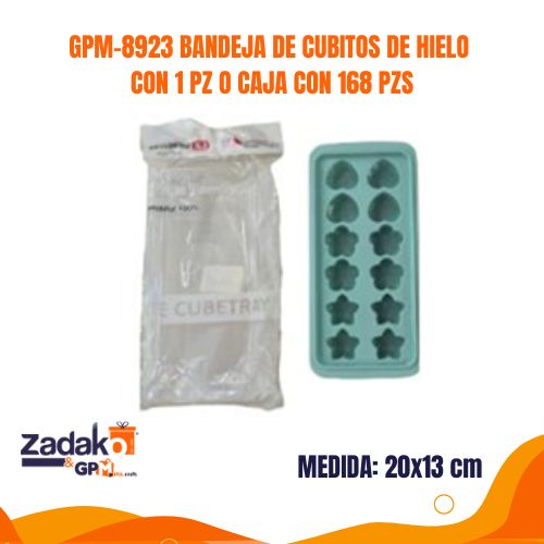 N-GPM-8923  GPM-8923 BANDEJA DE CUBITOS DE HIELO CON 1 PZ O CAJA CON 168 PZS