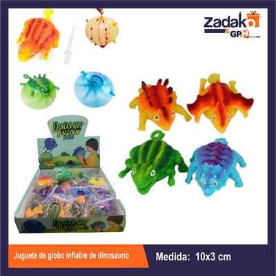GPM-8942 JUGUETE DE GLOBO INFLABLE DE DINOSAURIO CON 16 PZS O CAJA CON 24 PQTS