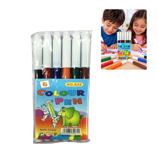 GPM-9108 BLISTER 6 COLORES PLUMINES CON 1 PQT O CAJA CON 960 PQTS