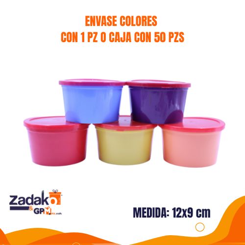 N-GPM-9318  ENVASE COLORES CON 1 PZ O CAJA CON 50 PZS