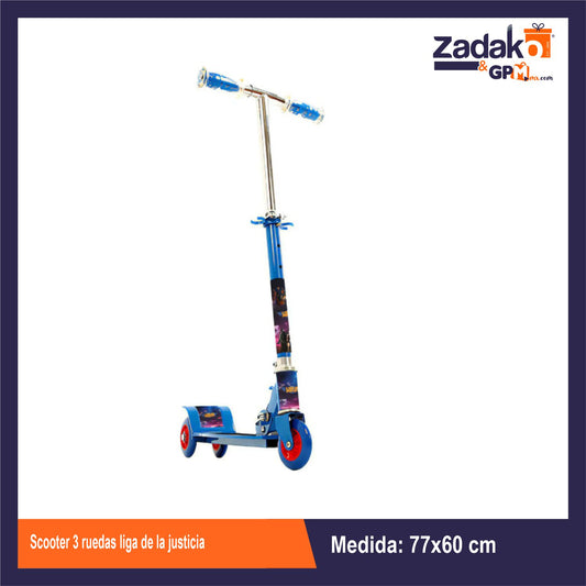 T379014 SCOOTER 3 RUEDAS LIGA DE LA JUSTICIA CON 1 PZ O CAJA CON 6 PZS