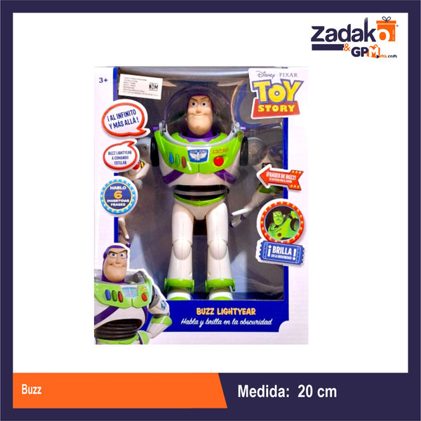 T380152 BUZZ 20 CM BRILLA EN LA OSC 6 FRASES 20.4 CON 1 PZ O CAJA CON 24 PZS