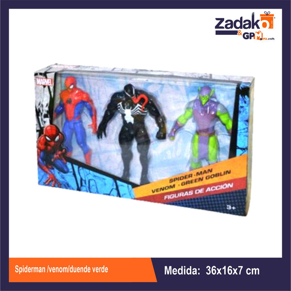 T378873 SPIDERMAN /VENOM/DUENDE VERDE EN CAJA 49 CON 1 PZ O CAJA CON 12 PZS