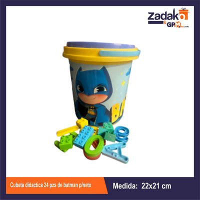 T379144 CUBETA DIDACTICA 24 PZS DE BATMAN P/NETO CON 1 PZ O CAJA CON 15 PZS