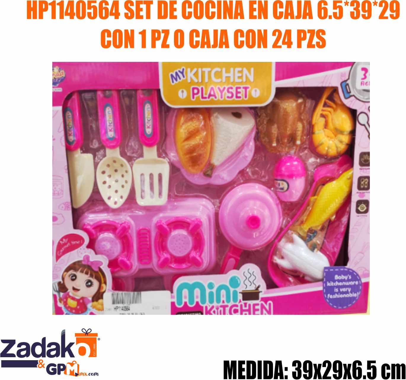 HP1140564 SET DE COCINA EN CAJA 6.5x39x29 CM CON 1 PZ O CAJA CON 24 PZS