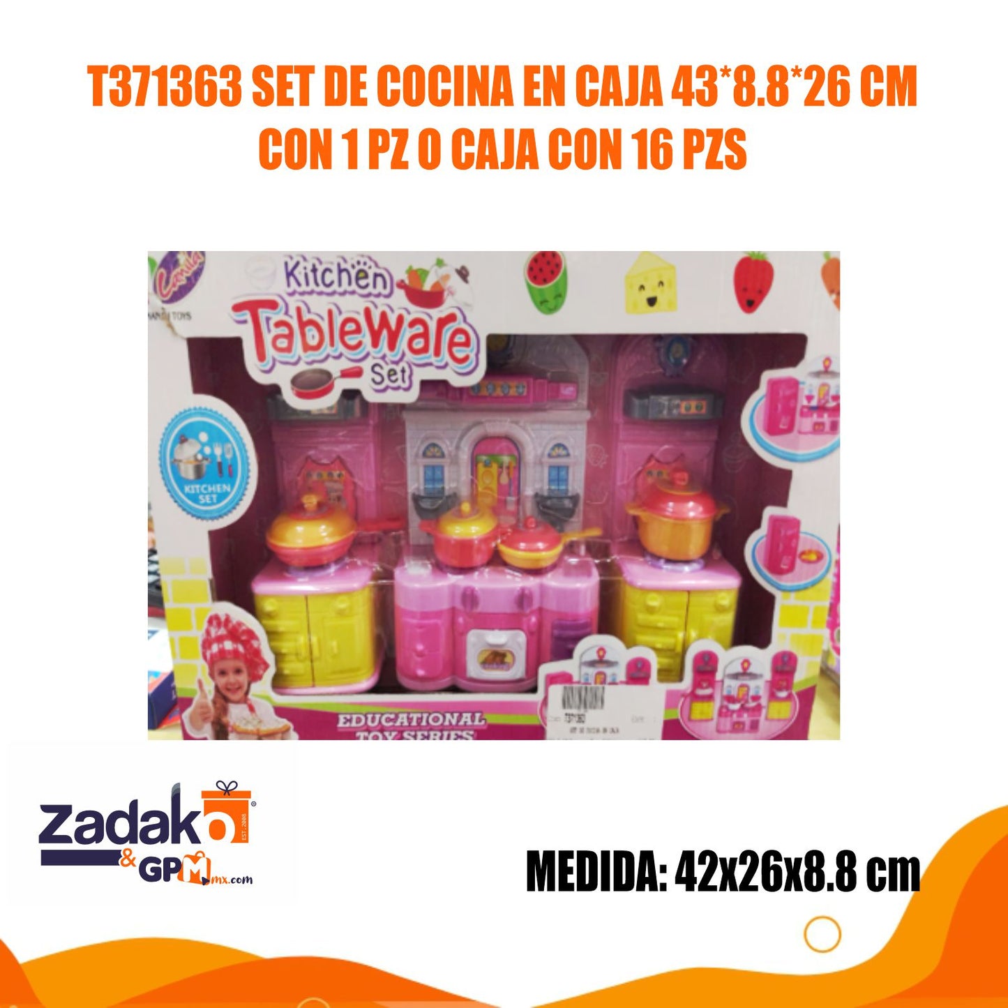 N-GPM-9788  T371363 SET DE COCINA EN CAJA 43x8.8x26 CM CON 1 PZ O CAJA CON 16 PZS
