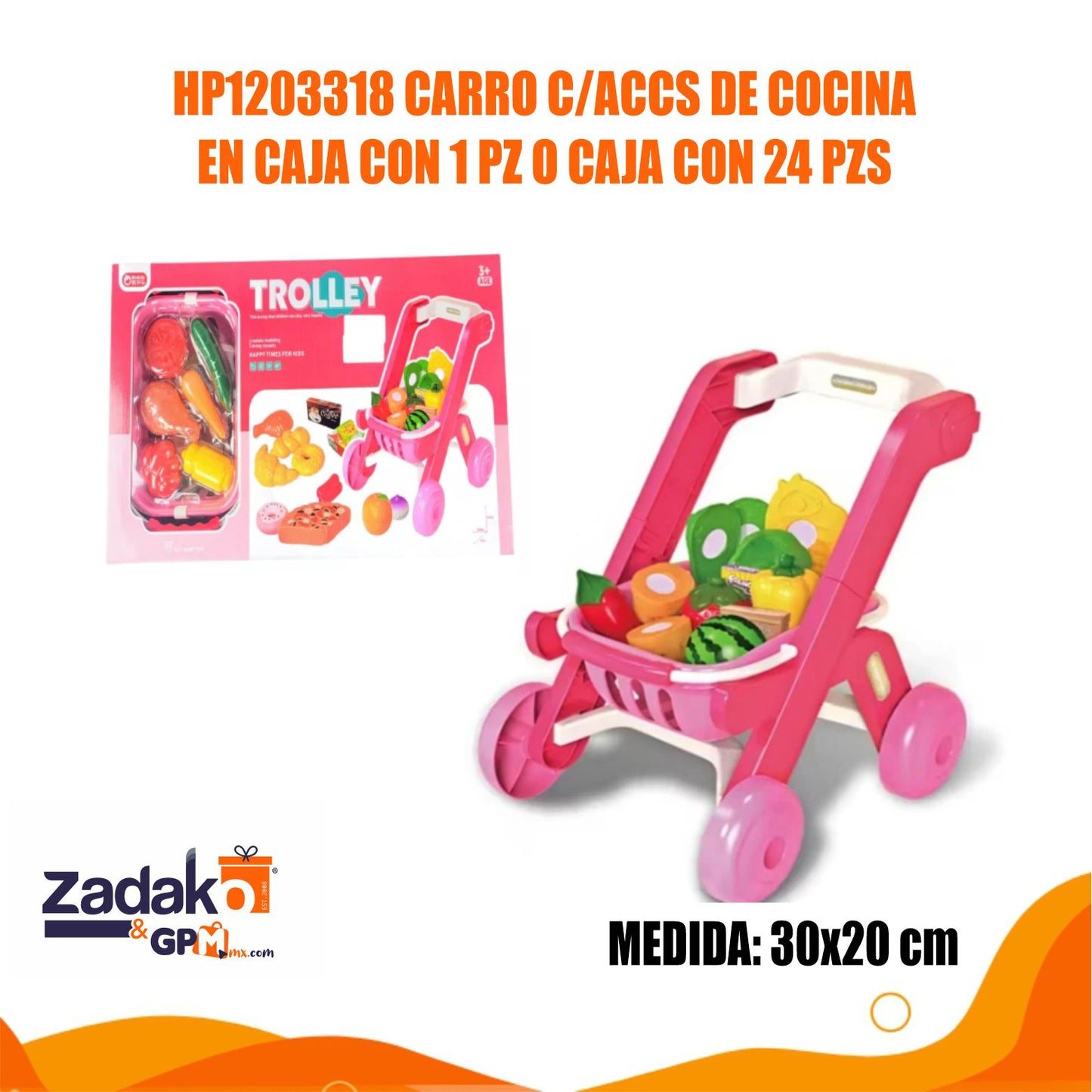 HP1203318 CARRO C/ACCS DE COCINA EN CAJA CON 1 PZ O CAJA CON 24 PZS