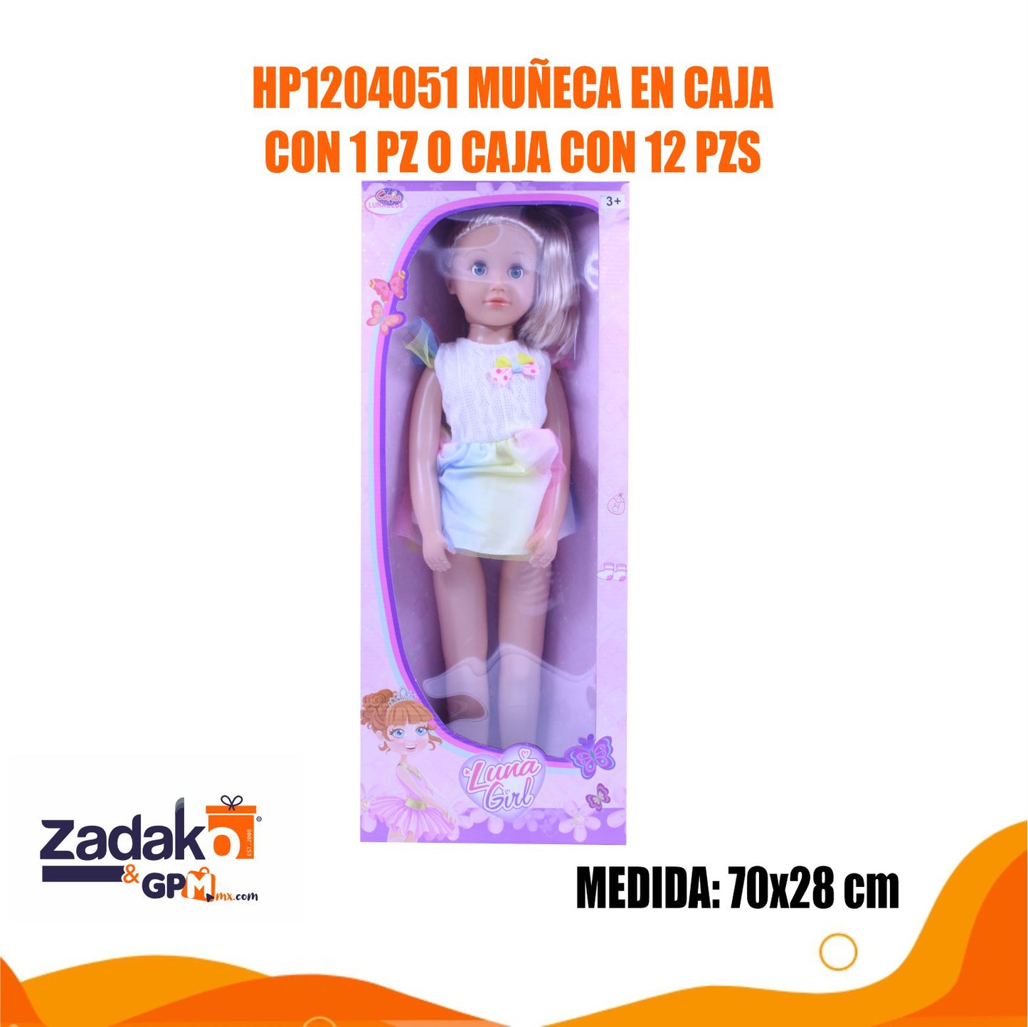 HP1204051 MUÑECA EN CAJA CON 1 PZ O CAJA CON 12 PZS