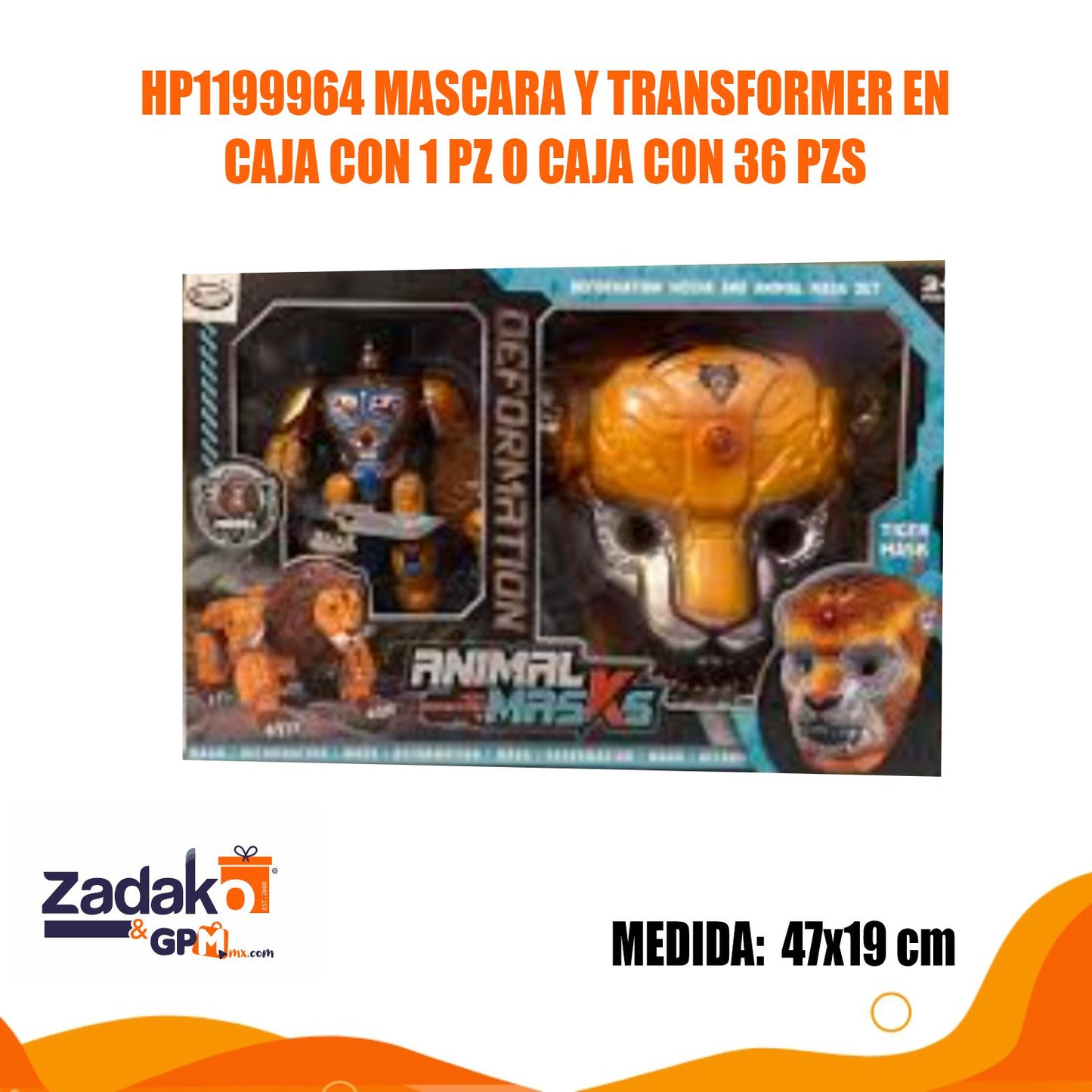 HP1199964 MASCARA Y TRANSFORMER EN CAJA CON 1 PZ O CAJA CON 36 PZS