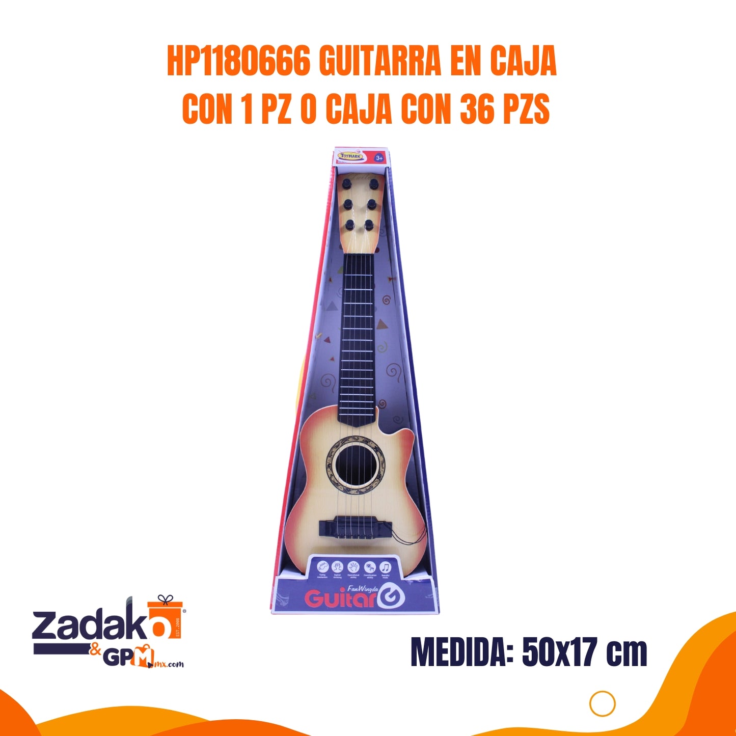 HP1180666 GUITARRA EN CAJA CON 1 PZ O CAJA CON 36 PZS