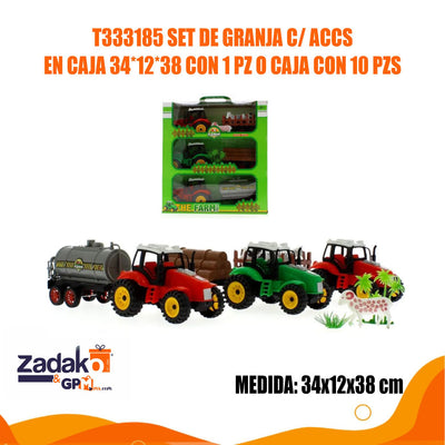 T333185 SET DE GRANJA C/ ACCS EN CAJA 34*12*38 CON 1 PZ O CAJA CON 10 PZS