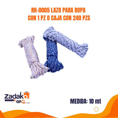 RH-0005 LAZO PARA ROPA CON 1 PZ O CAJA CON 240 PZS