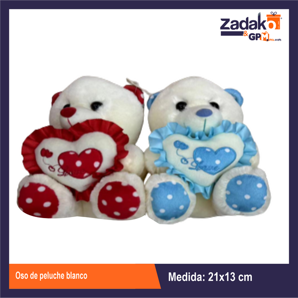 GPM-0036 OSO DE PELCUHE BLANCO CON 1 PZ O CAJA CON 120 PZS