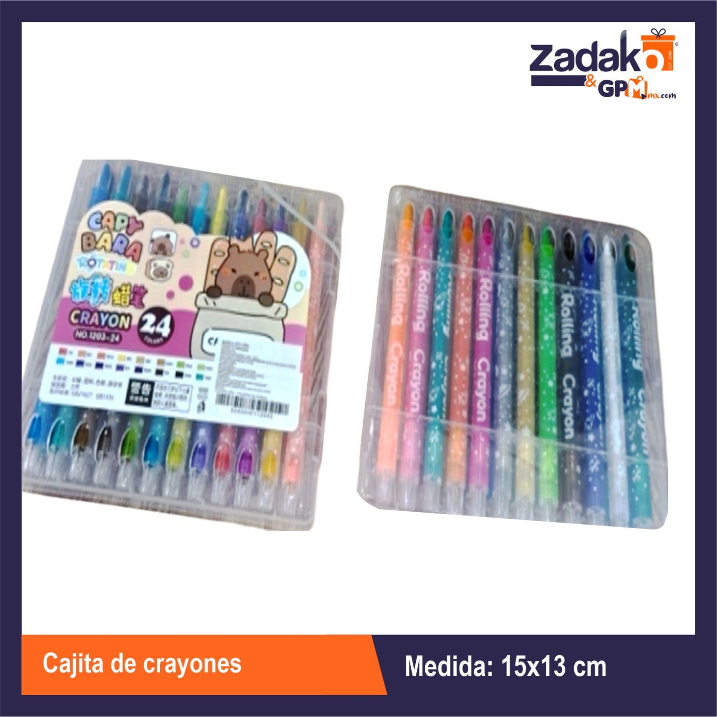 GPM-0201 HFY-12980 CAJITA DE CRAYONES CON 24 PZS O CAJA CON 72 PQTS