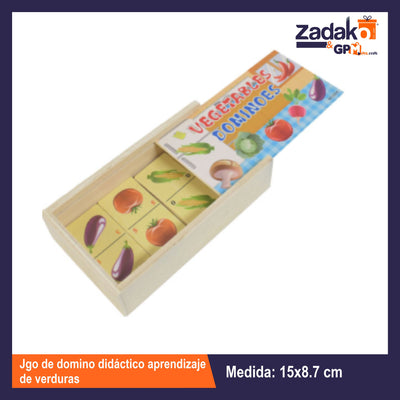 GPM-0386 JGO DE DOMINO DIDACTICO APRENDIZAJE DE VERDURAS CON 1 PZ O CAJA CON 120 PZS