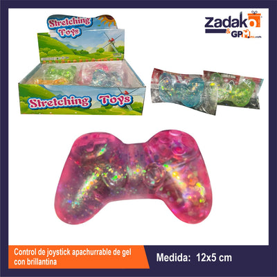 GPM-0443 CONTROL DE JOYSTICK APACHURRABLE DE GEL CON BRILLANTINA CON 12 PZS O CAJA CON 12 PQTS