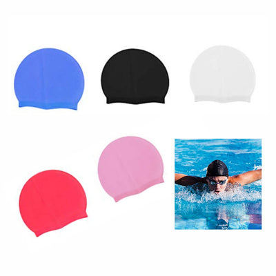 GPM-0663 GORRO DE NATACION DIFERENTE COLORES 22 X 19 CM CON 1 PZ O CAJA CON 300 PZS