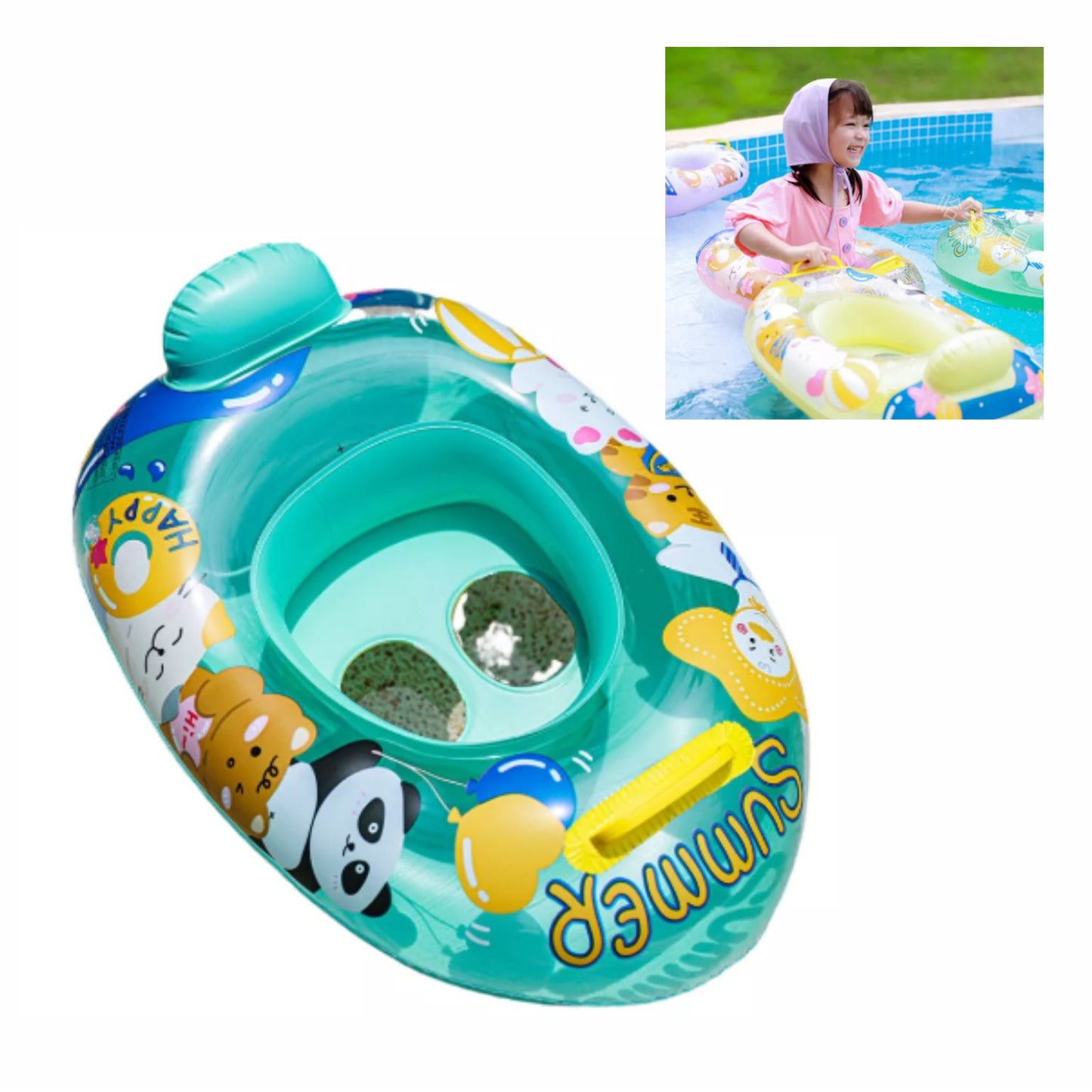 GPM-0676 FLOTADOR BARCO PARA BEBE CON ANILLO PARA NADAR 60 CM CON 1 PZ O CAJA CON 120 PZS