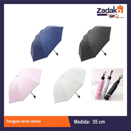 GPM-0704 PARAGUAS VARIOS COLORES CON 1 PZ O CAJA CON 100 PZS