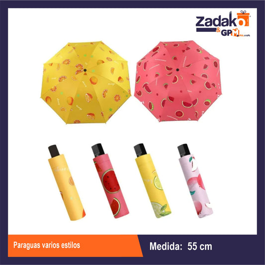 GPM-0705 PARAGUAS VARIOS ESTILOS CON 1 PZ O CAJA CON 100 PZS