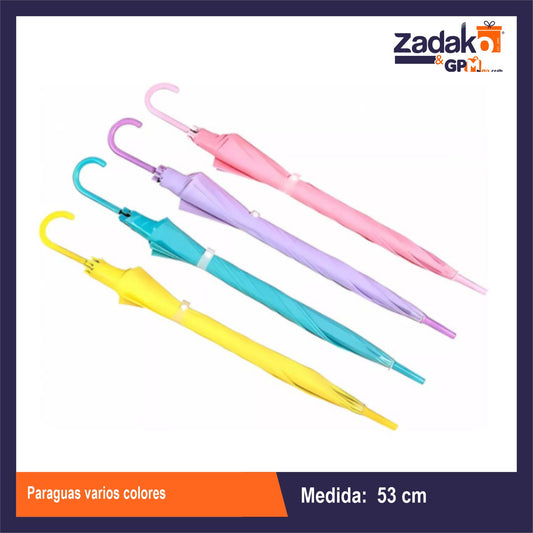 GPM-0711 PARAGUAS VARIOS COLORES CON 1 PZ O CAJA CON 100 PZS
