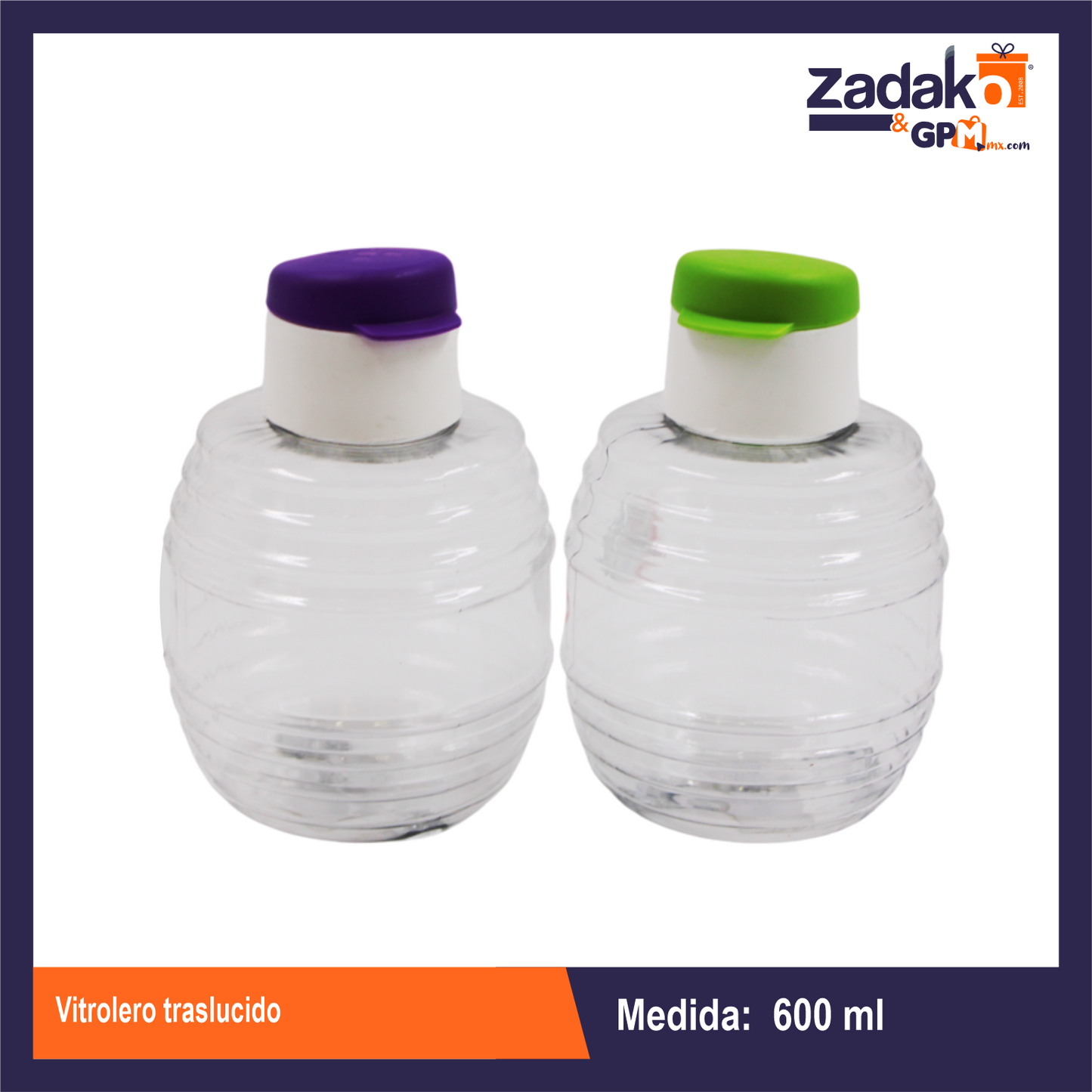 AIT -046  VITROLERO 600 ML TRASLUCIDO CON 1 PZ O CAJA CON 65 PZS