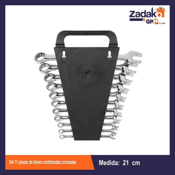 GPM10540 SET 11 PIEZAS DE LLAVES COMBINADAS CROMADAS CON 1 PZ O CAJA CON 10 PZS
