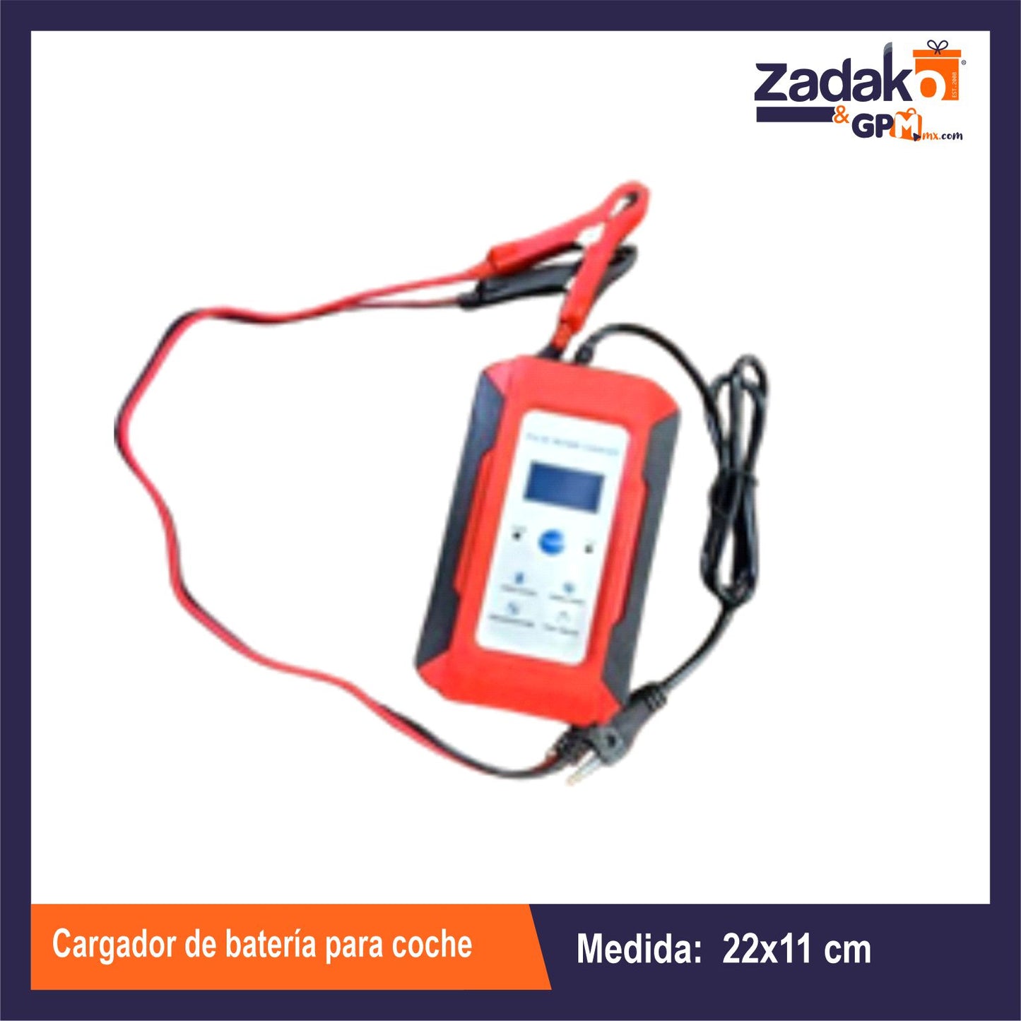 ZE-2012 CARGADOR DE BATERIA PARA COCHE CON 1 PZ O CAJA CON 50 PZS