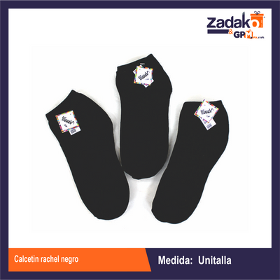 CALCETIN RACHEL NEGRO, CON 1 PZ O CAJA CON 300 PZS