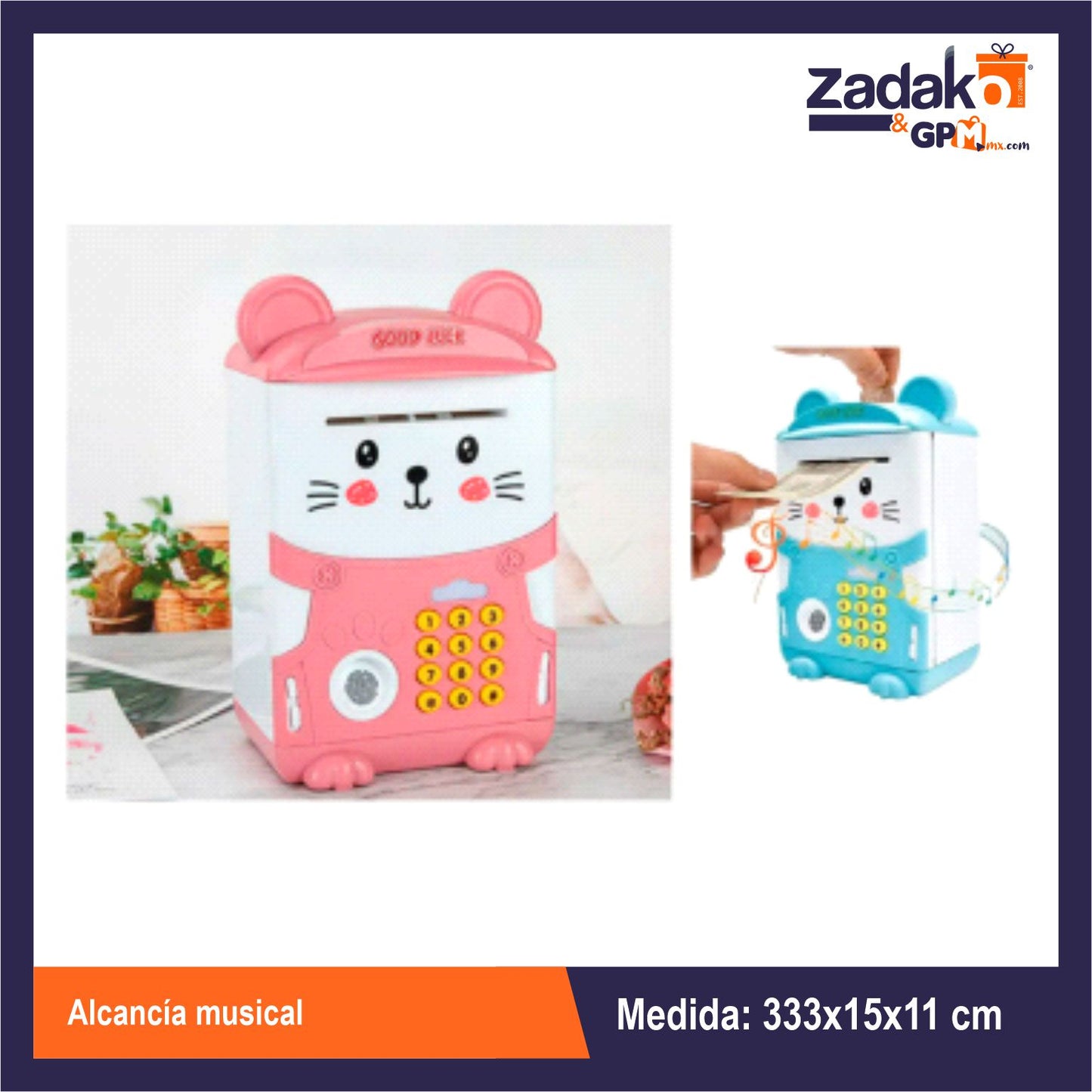 N-GPM-8592  ZK-8008 ALCANCIA MUSICAL CON 1 PZ O CAJA CON 48 PZS